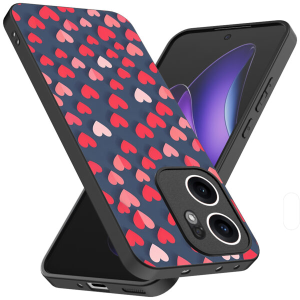 Oppo Reno 13F telefoonhoesje met hartjes opdruk klein (2)