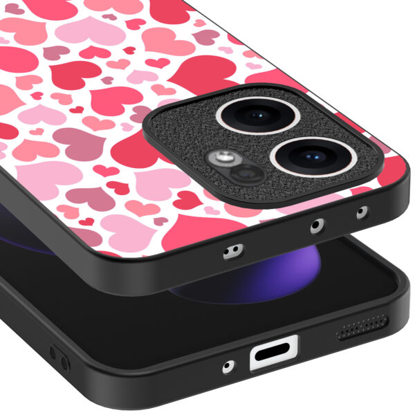 Oppo Reno 13F telefoonhoesje met hartjes opdruk transapant (4)