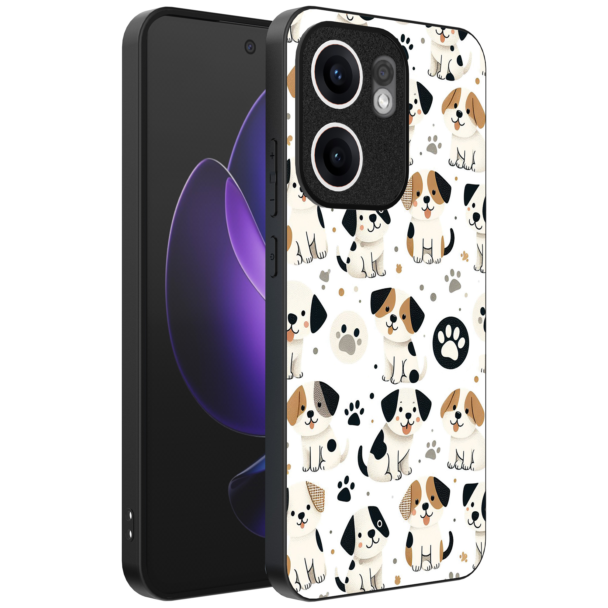 Oppo Reno 13F telefoonhoesje met honden opdruk (1)