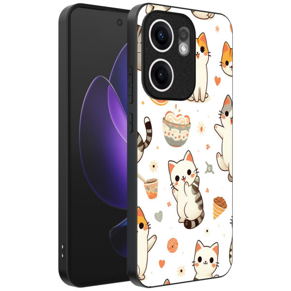 Oppo Reno 13F telefoonhoesje met katten opdruk (1)