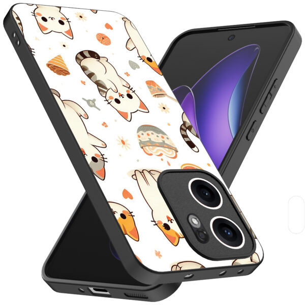 Oppo Reno 13F telefoonhoesje met katten opdruk (2)