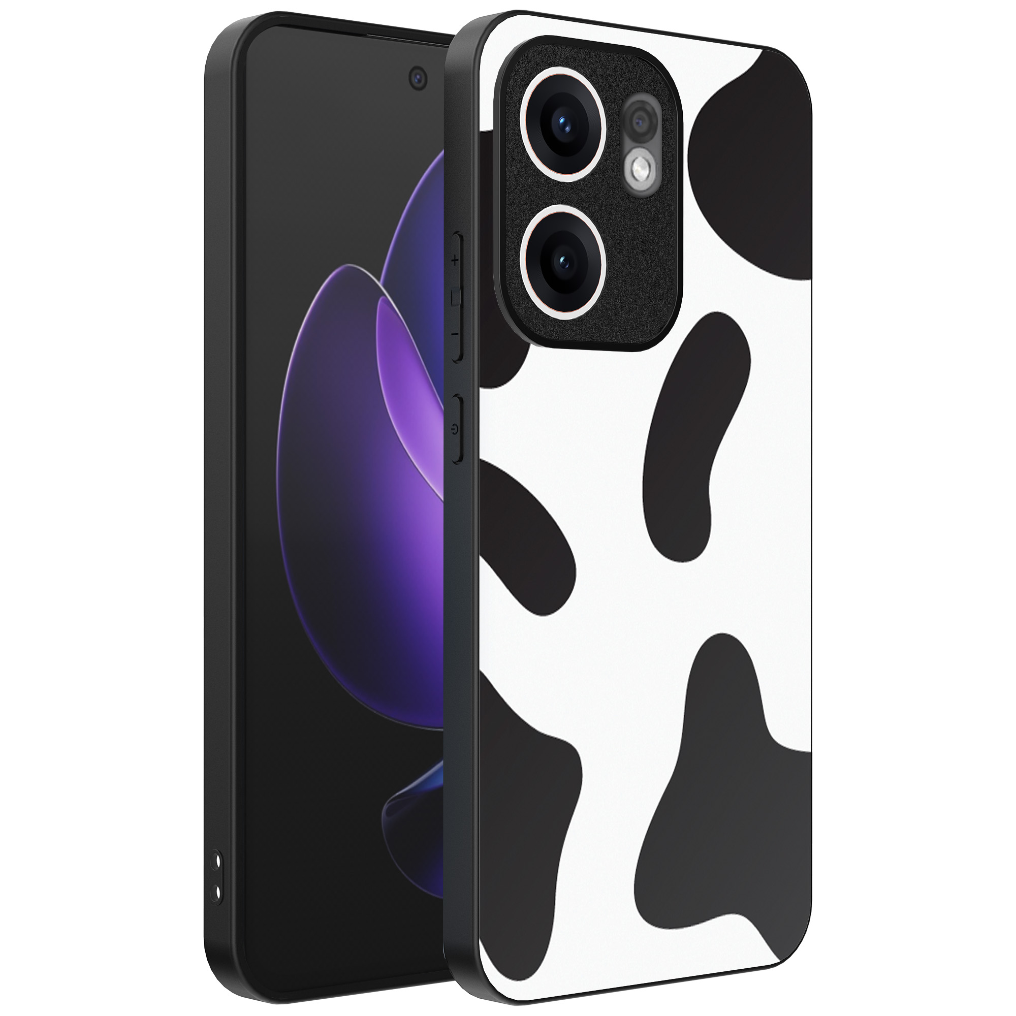 Oppo Reno 13F telefoonhoesje met koeienvlekken opdruk (1)