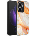 Oppo Reno 13F telefoonhoesje met oranje marmer opdruk (1)