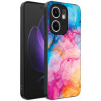 Oppo Reno 13F telefoonhoesje met regenboog acryl marmer opdruk (1)