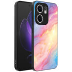 Oppo Reno 13F telefoonhoesje met regenboog glitter marmer opdruk (1)