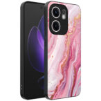 Oppo Reno 13F telefoonhoesje met roze marmer opdruk (1)