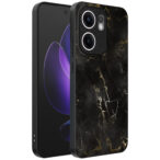 Oppo Reno 13F telefoonhoesje met zwart marmer opdruk (1)