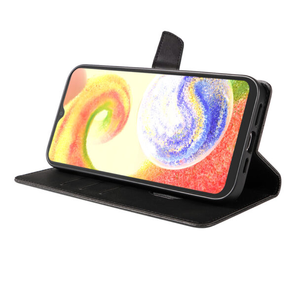 Samsung Galaxy A04 leren telefoonhoesje bookcase met pasjeshouder en magnetisch lipje (3)