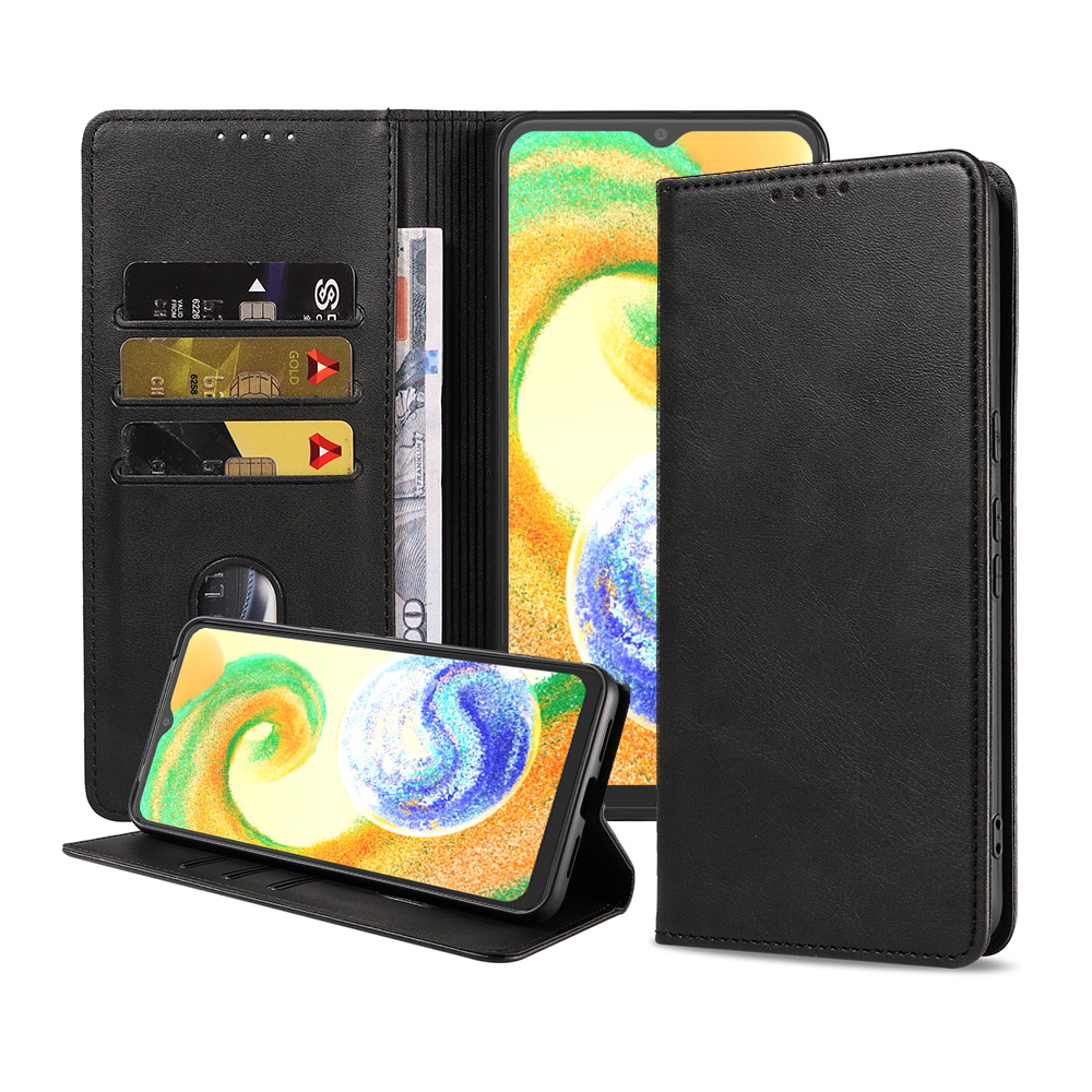 Samsung Galaxy A04s leren telefoonhoesje bookcase met pasjeshouder en magnetische sluiting (1) bruin