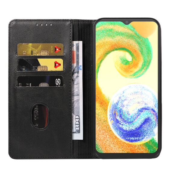 Samsung Galaxy A04s leren telefoonhoesje bookcase met pasjeshouder en magnetische sluiting (2) bruin