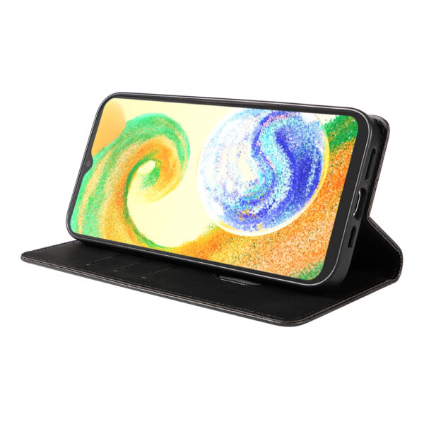 Samsung Galaxy A04s leren telefoonhoesje bookcase met pasjeshouder en magnetische sluiting (3) bruin