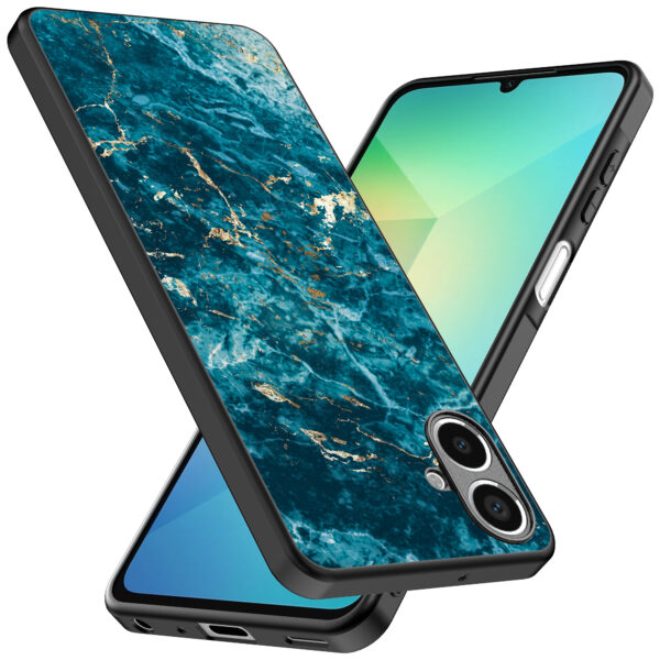 Samsung Galaxy A06 telefoonhoesje met blauw marmer opdruk (2)