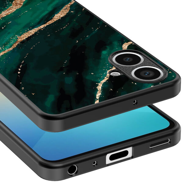 Samsung Galaxy A06 telefoonhoesje met groen goud marmer opdruk (4)