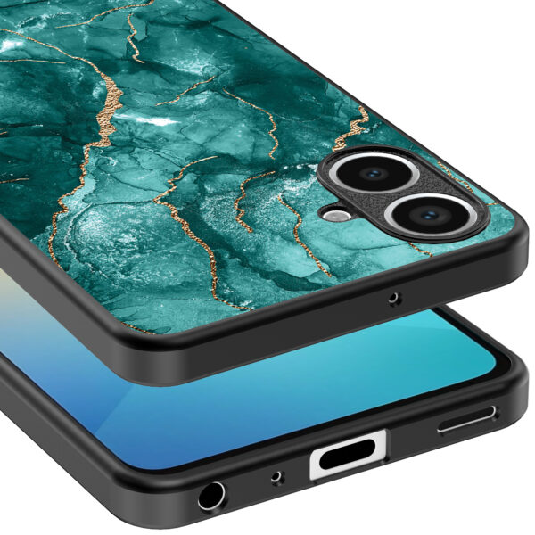 Samsung Galaxy A06 telefoonhoesje met groen marmer opdruk (4)