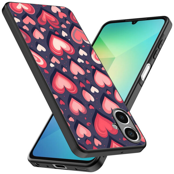 Samsung Galaxy A06 telefoonhoesje met hartjes opdruk groot (2)