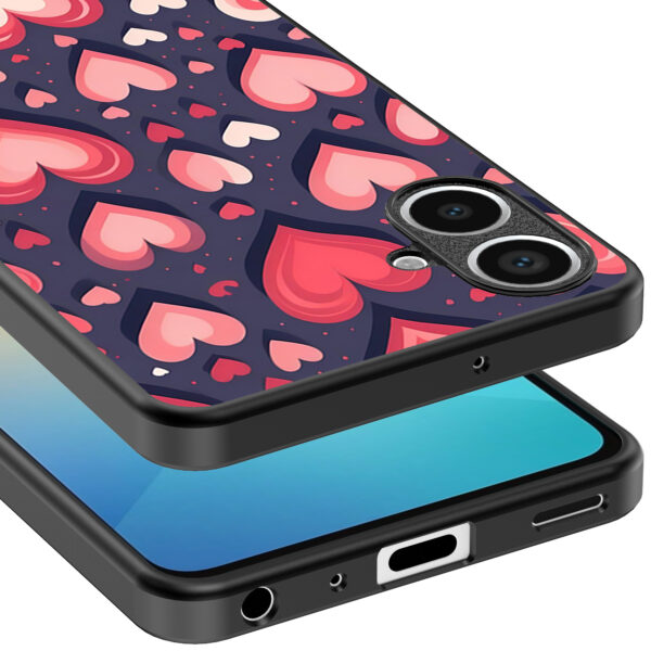 Samsung Galaxy A06 telefoonhoesje met hartjes opdruk groot (4)