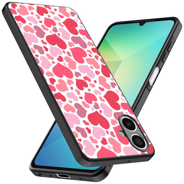 Samsung Galaxy A06 telefoonhoesje met hartjes opdruk transparant (2)