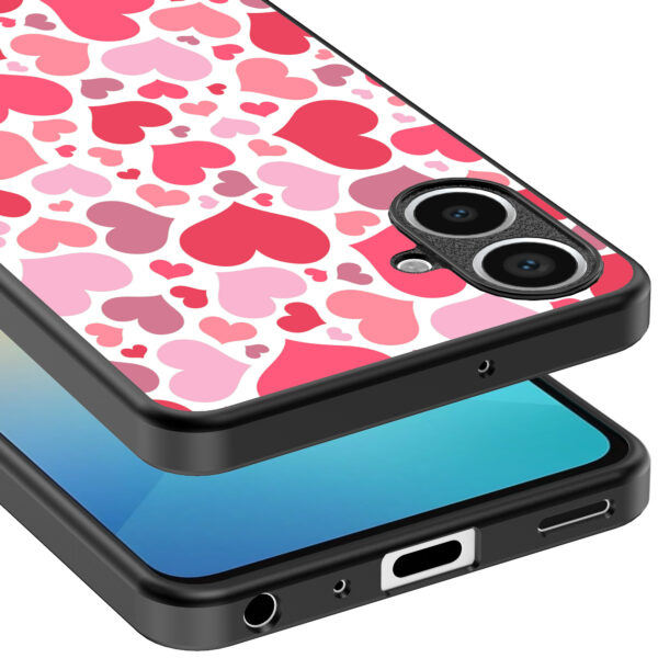 Samsung Galaxy A06 telefoonhoesje met hartjes opdruk transparant (4)