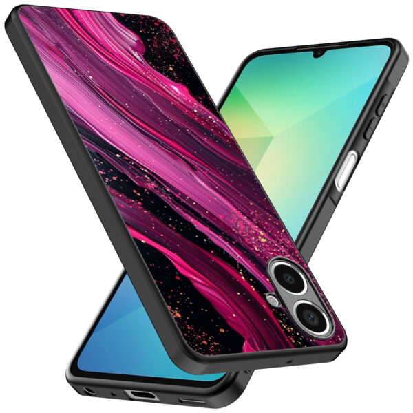 Samsung Galaxy A06 telefoonhoesje met paars roze marmer opdruk (2)