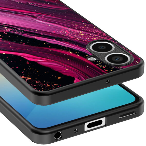 Samsung Galaxy A06 telefoonhoesje met paars roze marmer opdruk (4)