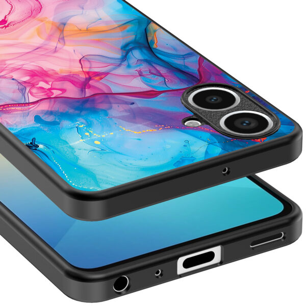Samsung Galaxy A06 telefoonhoesje met regenboog acryl marmer opdruk (4)