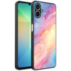Samsung Galaxy A06 telefoonhoesje met regenboog glitter marmer opdruk (1)