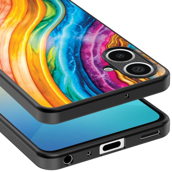 Samsung Galaxy A06 telefoonhoesje met regenboog goud marmer opdruk (4)