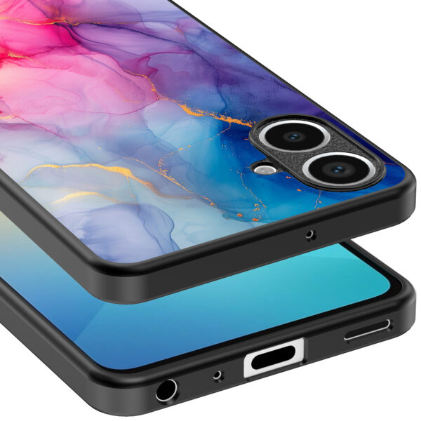 Samsung Galaxy A06 telefoonhoesje met regenboog marmer opdruk (4)