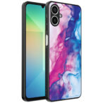 Samsung Galaxy A06 telefoonhoesje met roze blauw marmer opdruk (1)