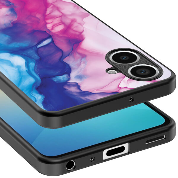 Samsung Galaxy A06 telefoonhoesje met roze blauw marmer opdruk (4)