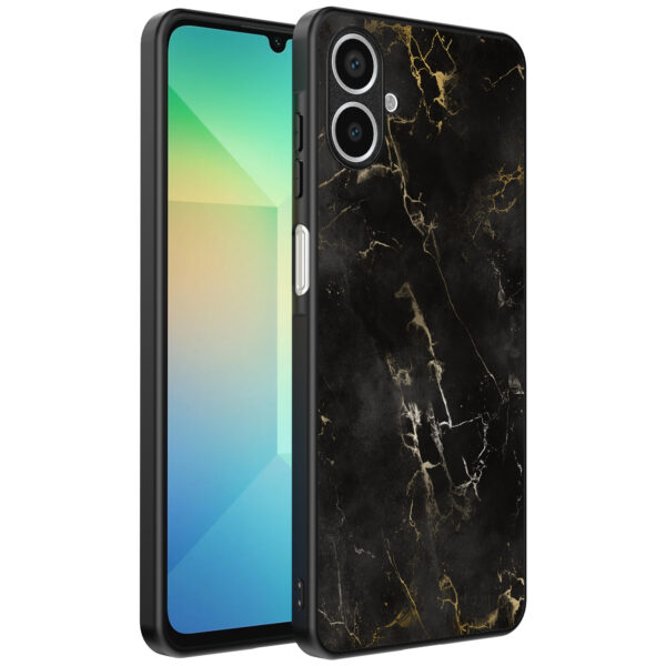Samsung Galaxy A06 telefoonhoesje met zwart marmer opdruk (1)