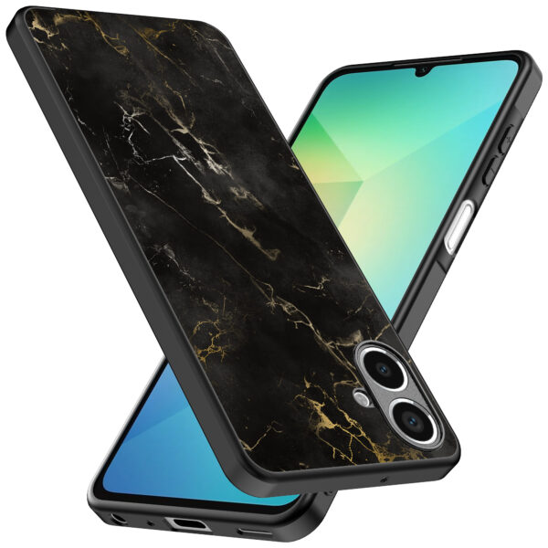 Samsung Galaxy A06 telefoonhoesje met zwart marmer opdruk (2)