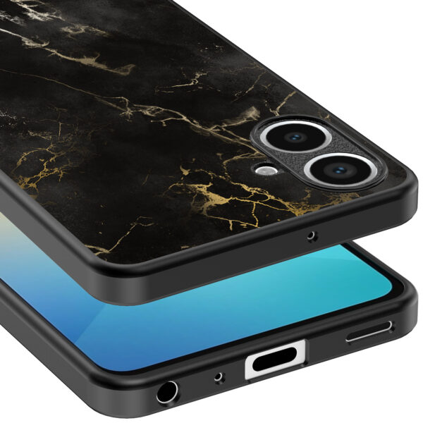 Samsung Galaxy A06 telefoonhoesje met zwart marmer opdruk (4)