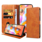 Samsung Galaxy A11 leren telefoonhoesje bookcase met pasjeshouder en magnetisch lipje (1) bruin