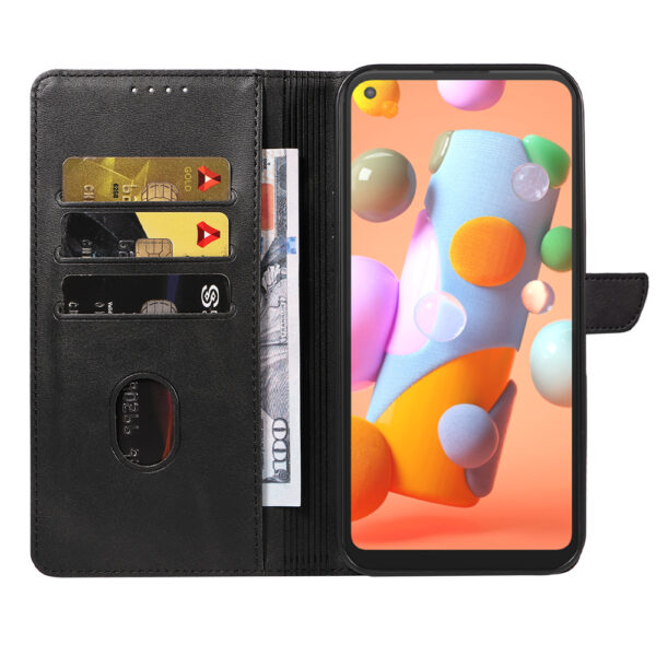Samsung Galaxy A11 leren telefoonhoesje bookcase met pasjeshouder en magnetisch lipje (2)