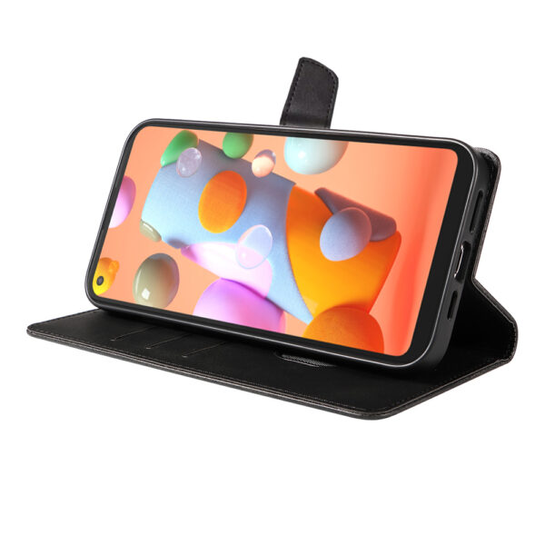 Samsung Galaxy A11 leren telefoonhoesje bookcase met pasjeshouder en magnetisch lipje (3)