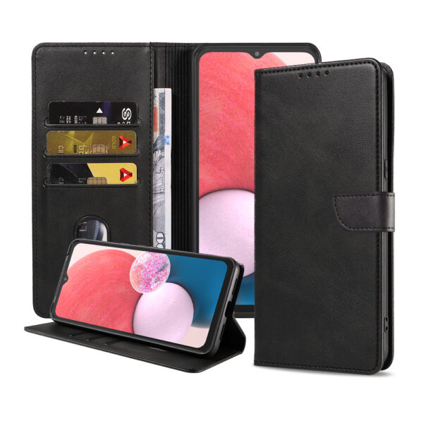 Samsung Galaxy A13 4G leren telefoonhoesje bookcase met pasjeshouder en magnetisch lipje (1)