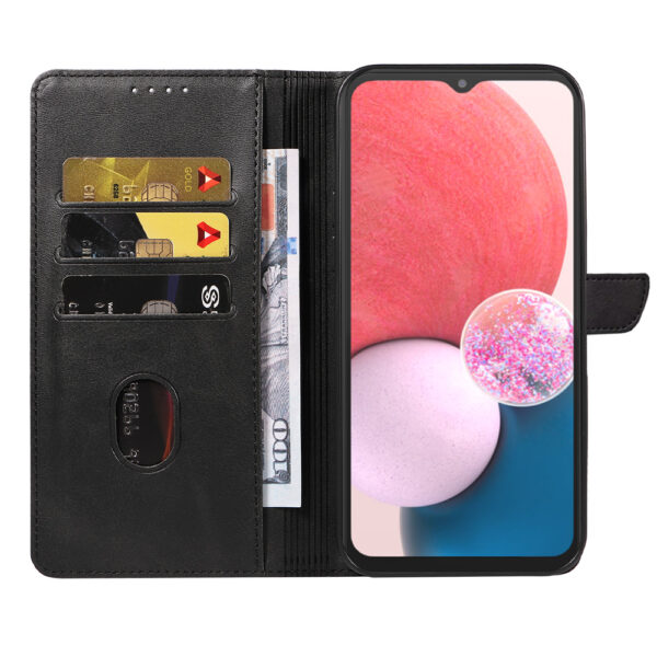 Samsung Galaxy A13 4G leren telefoonhoesje bookcase met pasjeshouder en magnetisch lipje (2)