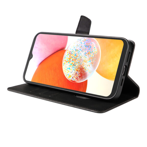 Samsung Galaxy A14 leren telefoonhoesje bookcase met pasjeshouder en magnetisch lipje (3)