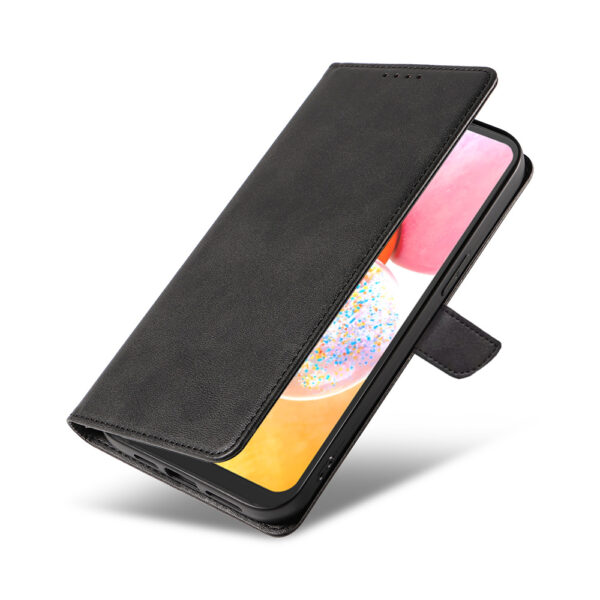 Samsung Galaxy A14 leren telefoonhoesje bookcase met pasjeshouder en magnetisch lipje (4)