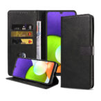 Samsung Galaxy A22 4G leren telefoonhoesje bookcase met pasjeshouder en magnetisch lipje (1)