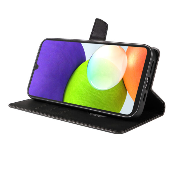 Samsung Galaxy A22 4G leren telefoonhoesje bookcase met pasjeshouder en magnetisch lipje (3)