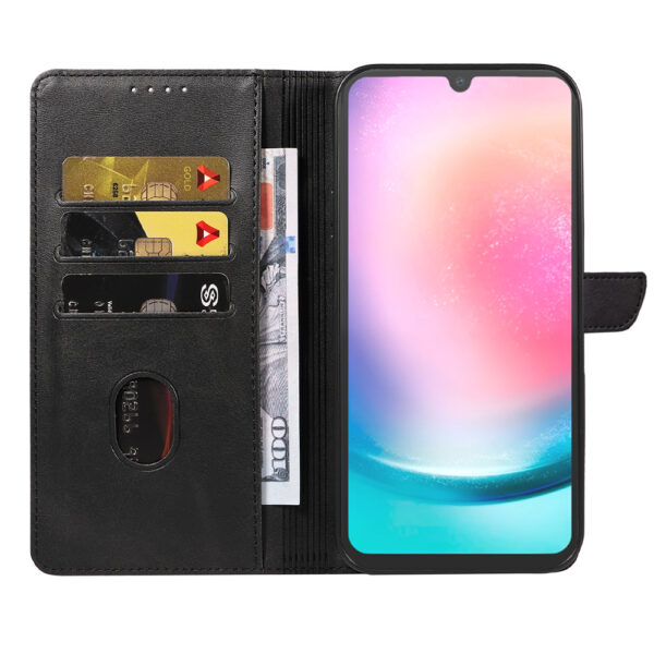Samsung Galaxy A24 4G leren telefoonhoesje bookcase met pasjeshouder en magnetisch lipje (2)