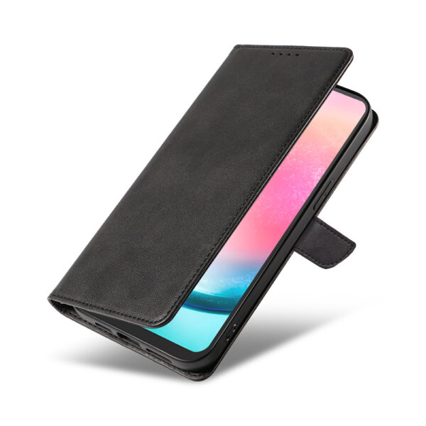 Samsung Galaxy A24 4G leren telefoonhoesje bookcase met pasjeshouder en magnetisch lipje (4)