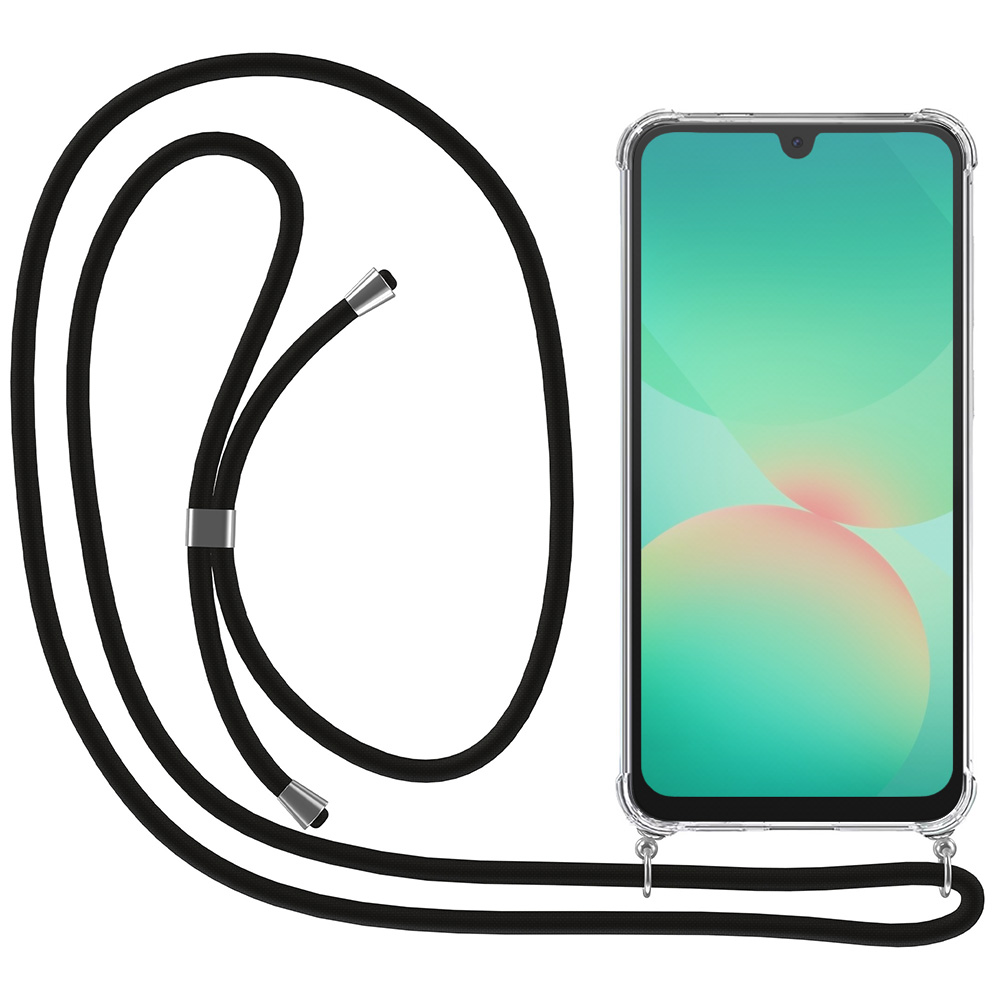 Samsung Galaxy A26 transparant hoesje met koord en stootrand