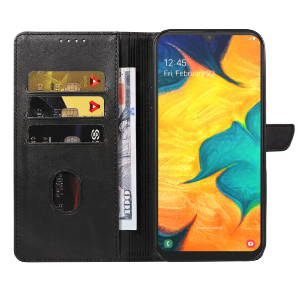 Samsung Galaxy A30 leren telefoonhoesje bookcase met pasjeshouder en magnetisch lipje (2)