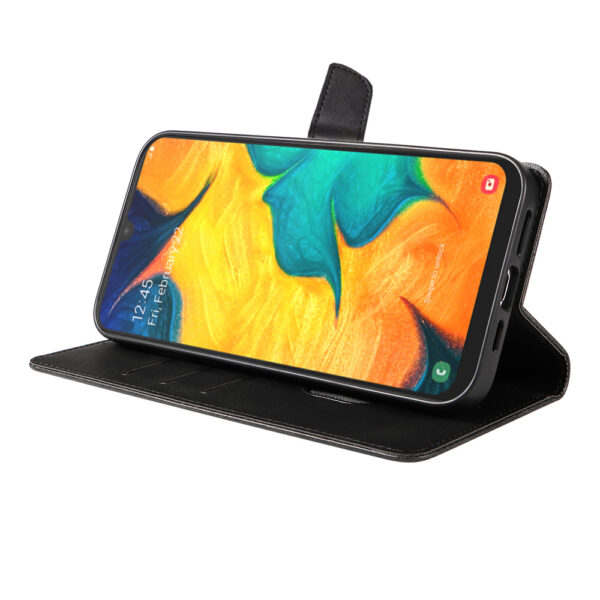 Samsung Galaxy A30 leren telefoonhoesje bookcase met pasjeshouder en magnetisch lipje (3)