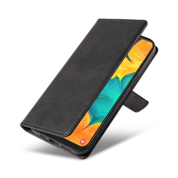Samsung Galaxy A30 leren telefoonhoesje bookcase met pasjeshouder en magnetisch lipje (4)