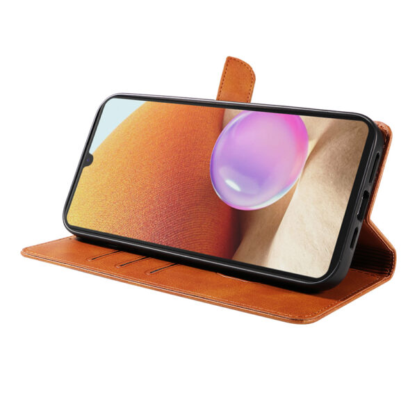 Samsung Galaxy A32 4G leren telefoonhoesje bookcase met pasjeshouder en magnetisch lipje (3) bruin