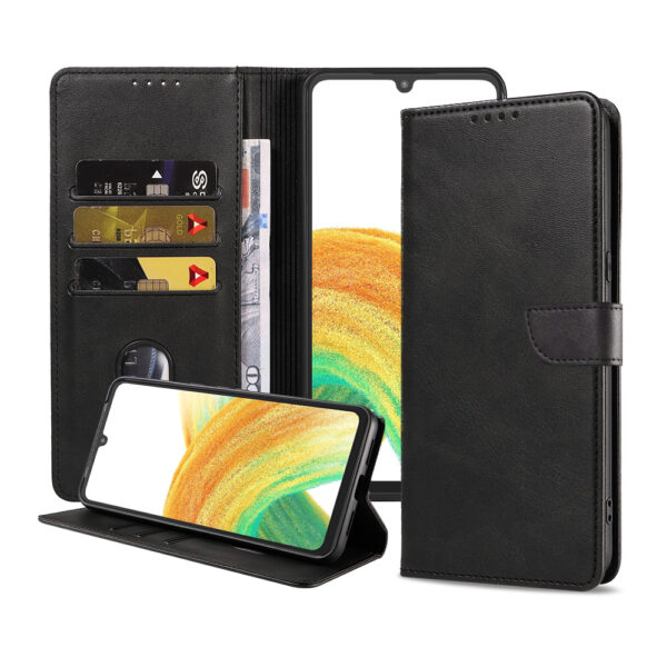 Samsung Galaxy A33 5G leren telefoonhoesje bookcase met pasjeshouder en magnetisch lipje (1)